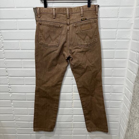 Vintage Wrangler Jeans Cowboy Cut Brown Mens 34x32 Western Stretch Panel Slim - Picture 5 of 15